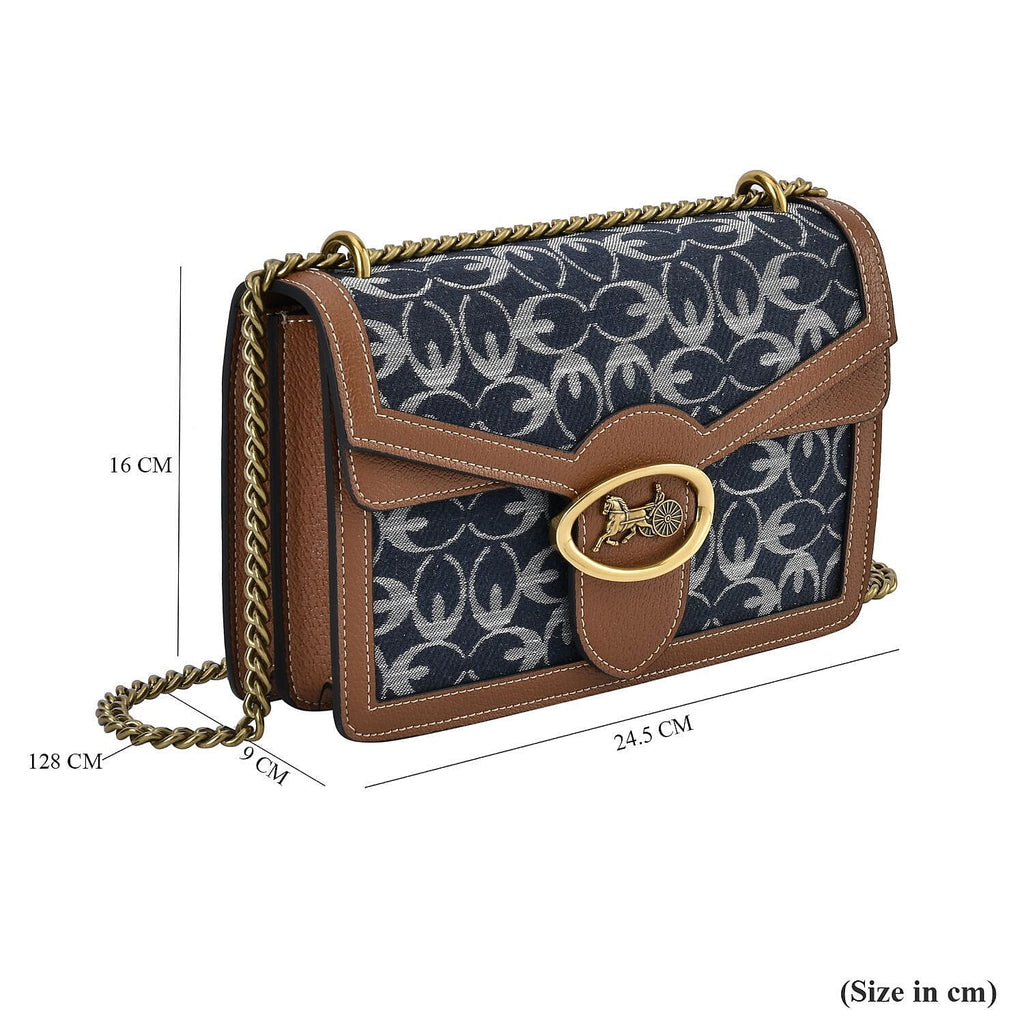 New Designer Launch GUANCHI New York Oval Pattern Crossbody Bag - Blue Oxford