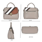 Elegant Patchwork Crossbody Bag - Beige