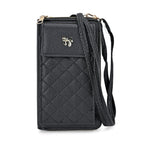 Leatherette Crossbody Mobile Phone Bag - Black