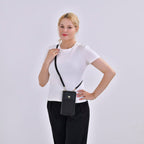 Leatherette Crossbody Mobile Phone Bag - Black