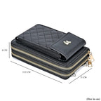 Leatherette Crossbody Mobile Phone Bag - Black