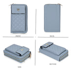 Leatherette Crossbody Mobile Phone Bag - Light Blue