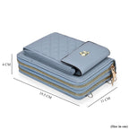 Leatherette Crossbody Mobile Phone Bag - Light Blue