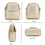 Leatherette Crossbody Bag with Detachable Shoulder Strap - Gold