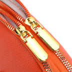 Leatherette Crossbody Bag with Detachable Shoulder Strap - Orange