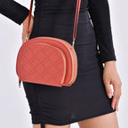 PU Patterned Crossbody Bag (Size 21x4x15 cm) - Red & Black