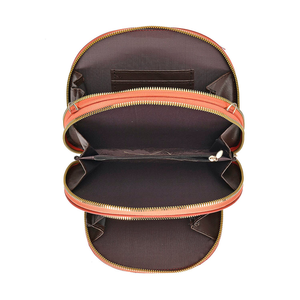 PU Patterned Crossbody Bag (Size 21x4x15 cm) - Red & Black