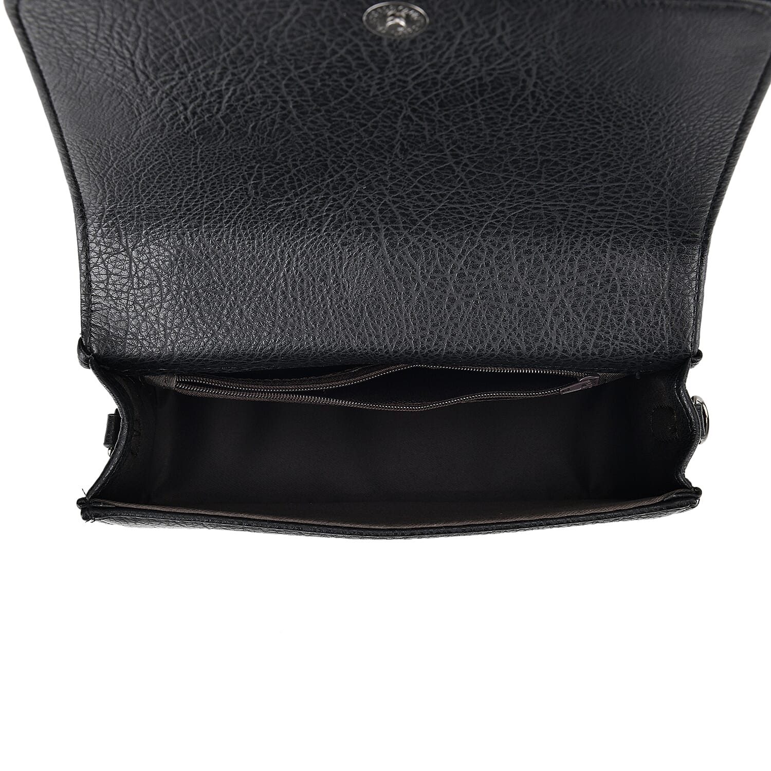 set of 2 - Classic PU Patterned Crossbody Bag (Size 21x7x15 cm) - Black & Black