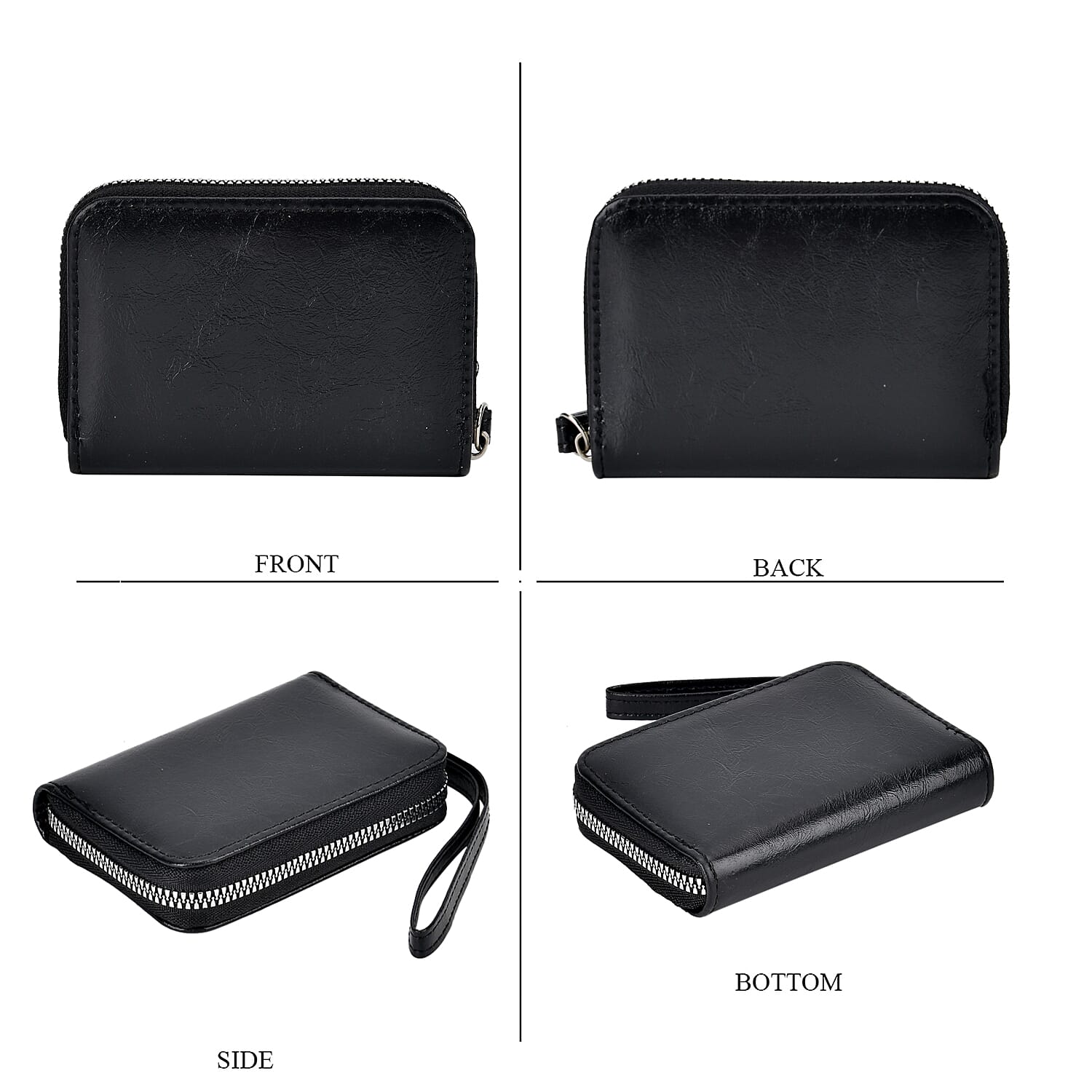 set of 2 - Classic PU Patterned Crossbody Bag (Size 21x7x15 cm) - Black & Black