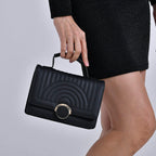Designer Inspired 2-in-1 PU Crossbody Bag (Size 21x8x14 cm) - Black & White