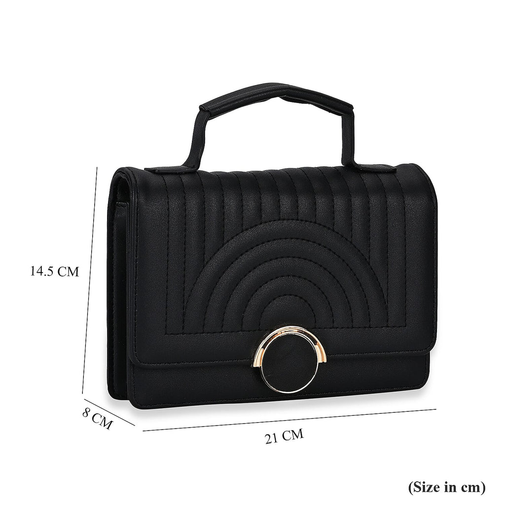 Designer Inspired 2-in-1 PU Crossbody Bag (Size 21x8x14 cm) - Black & White