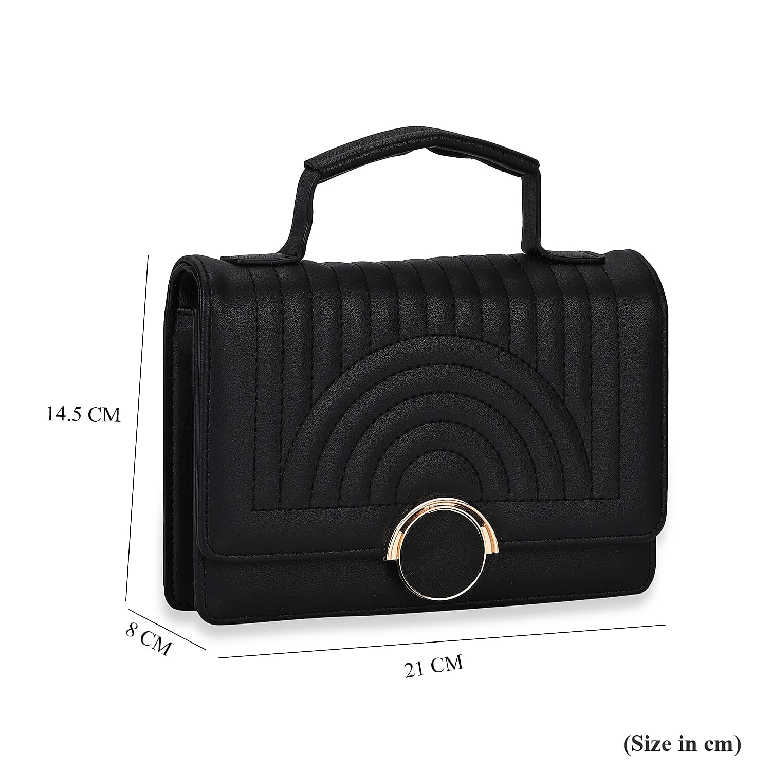 Designer Inspired 2-in-1 PU Crossbody Bag (Size 21x8x14 cm) - Black & White