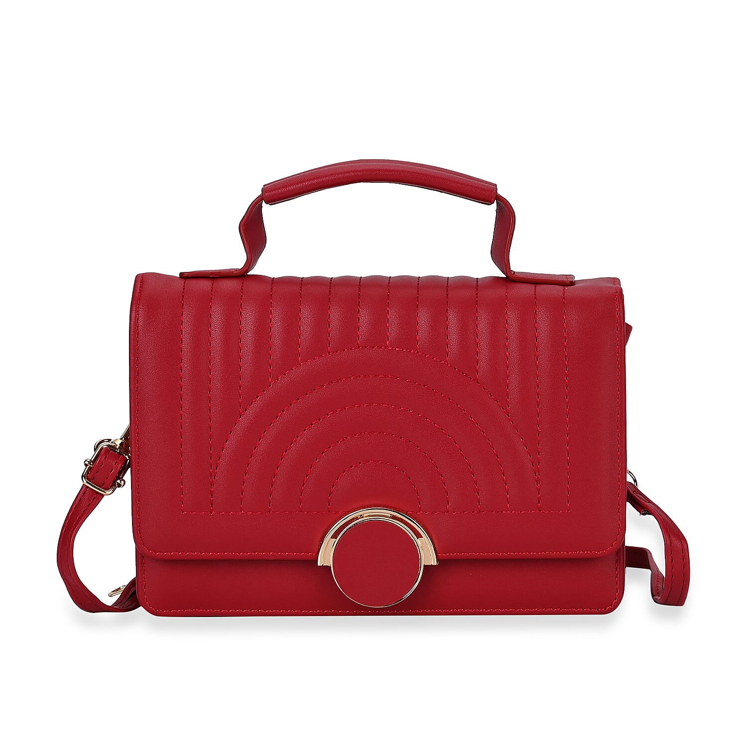 Designer Inspired 2-in-1 PU Crossbody Bag (Size 21x8x14 cm) - Burgundy