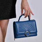 Designer Inspired 2-in-1 PU Crossbody Bag (Size 21x8x14 cm) - Navy