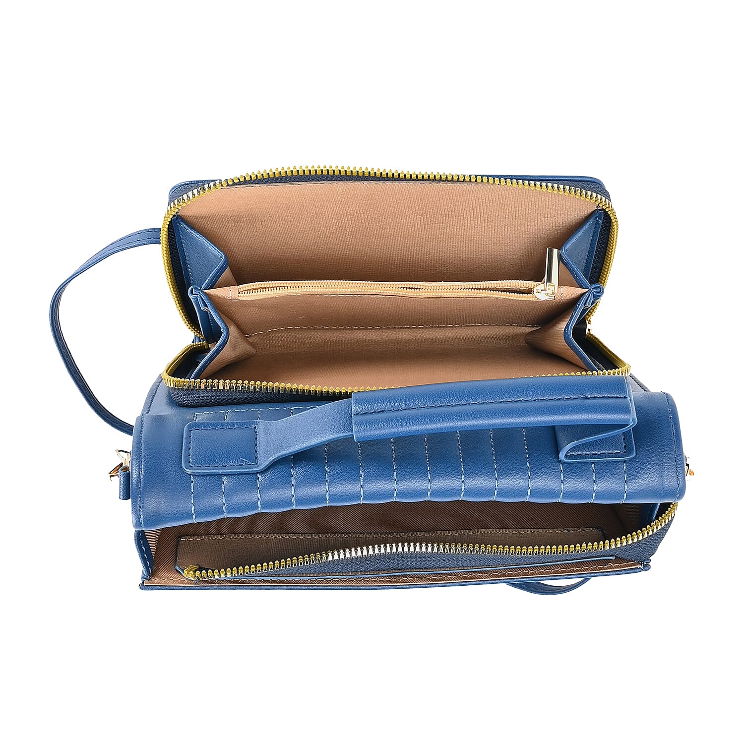 Designer Inspired 2-in-1 PU Crossbody Bag (Size 21x8x14 cm) - Navy