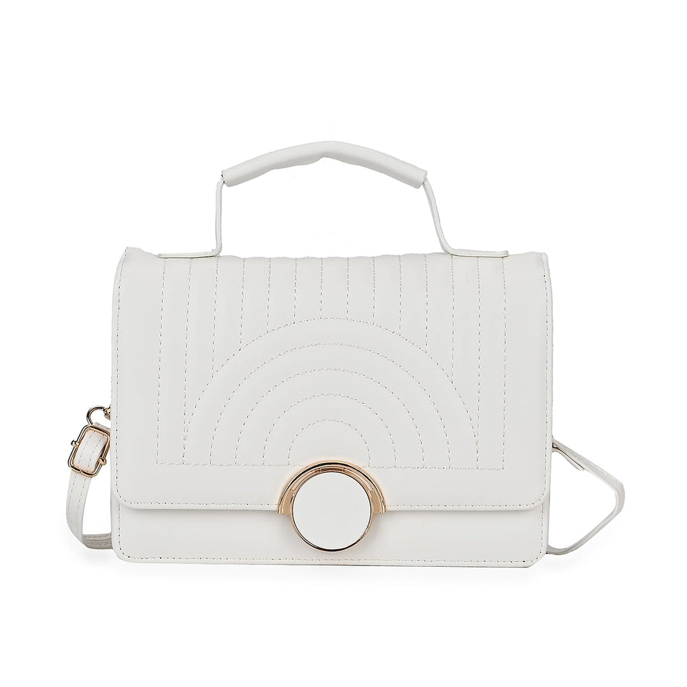 Designer Inspired 2-in-1 PU Crossbody Bag (Size 21x8x14 cm) - White