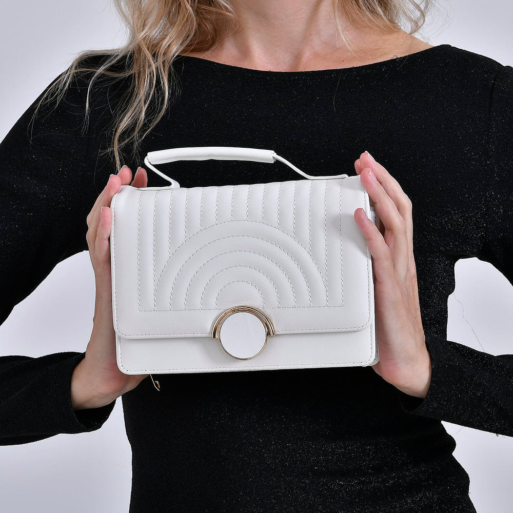 Designer Inspired 2-in-1 PU Crossbody Bag (Size 21x8x14 cm) - White