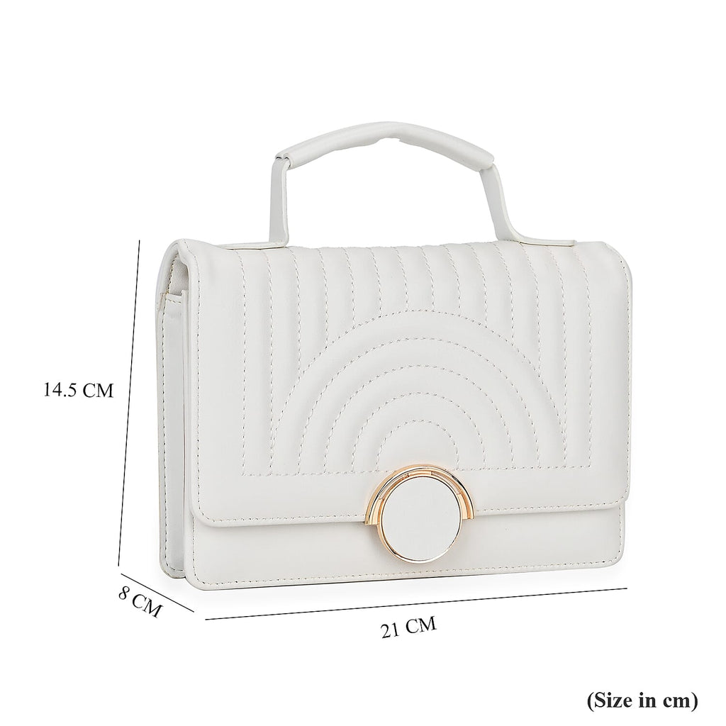 Designer Inspired 2-in-1 PU Crossbody Bag (Size 21x8x14 cm) - White
