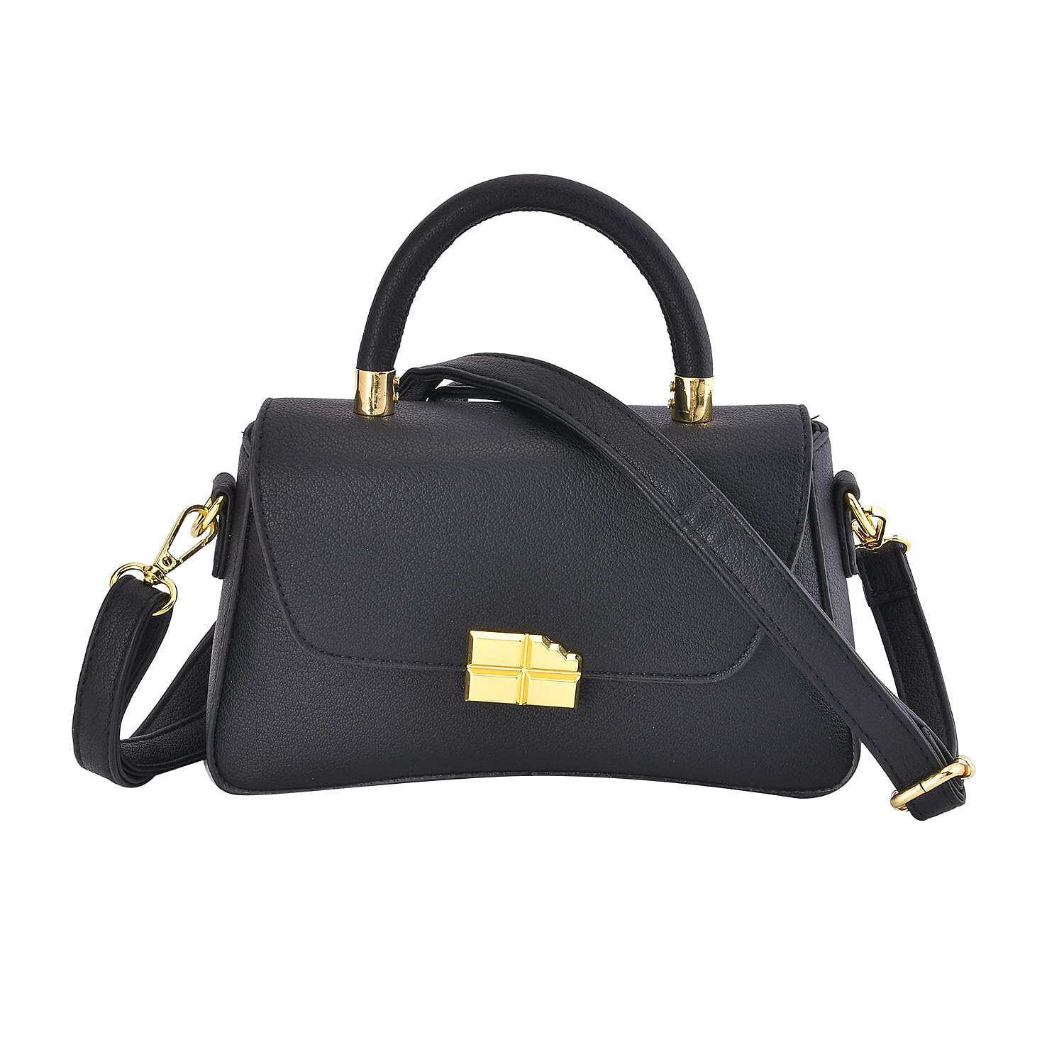 Closeout deal Top Handle Crossbody Bag with Detachable - Adjustable Strap - Black