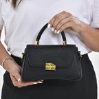 Closeout deal Top Handle Crossbody Bag with Detachable - Adjustable Strap - Black