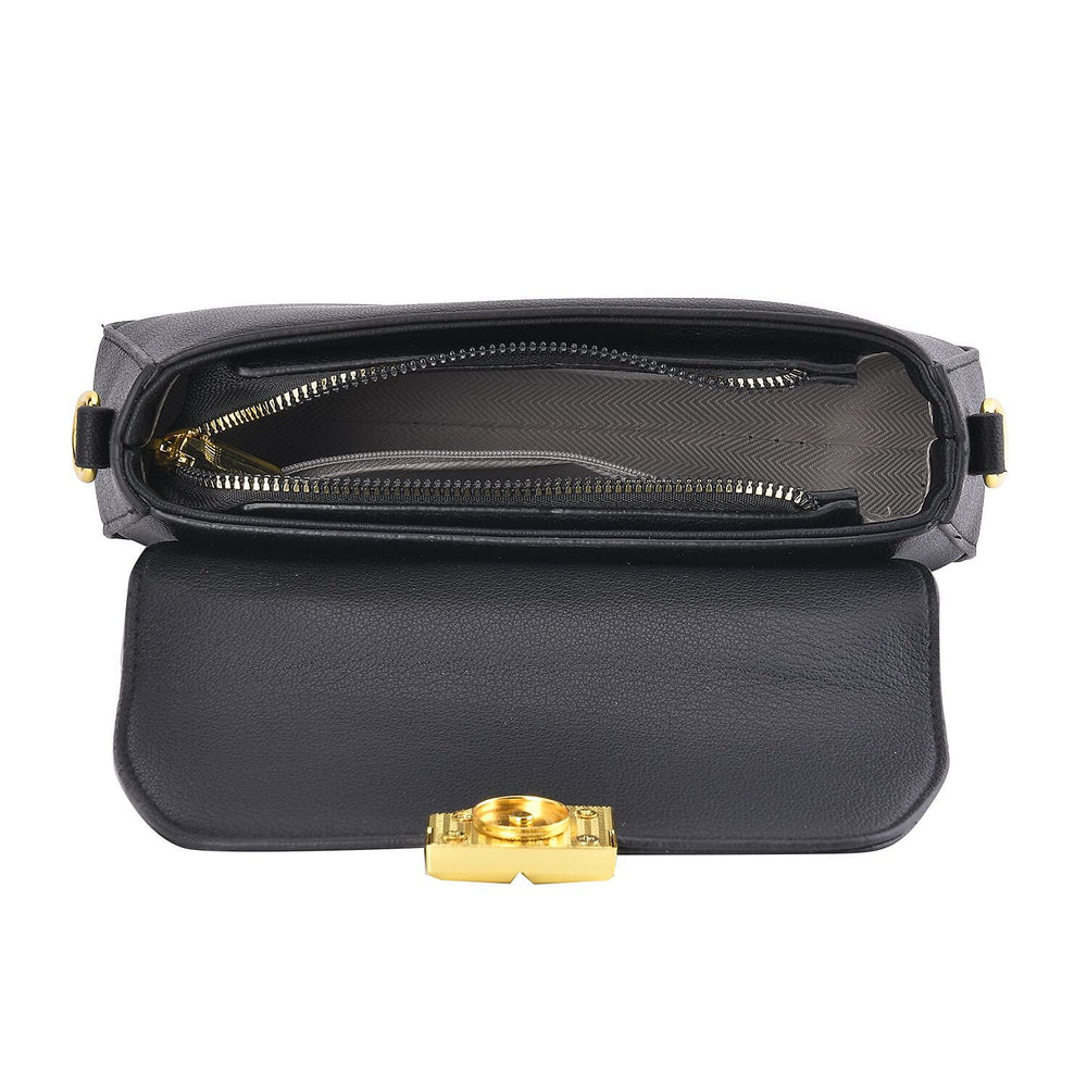 Closeout deal Top Handle Crossbody Bag with Detachable - Adjustable Strap - Black