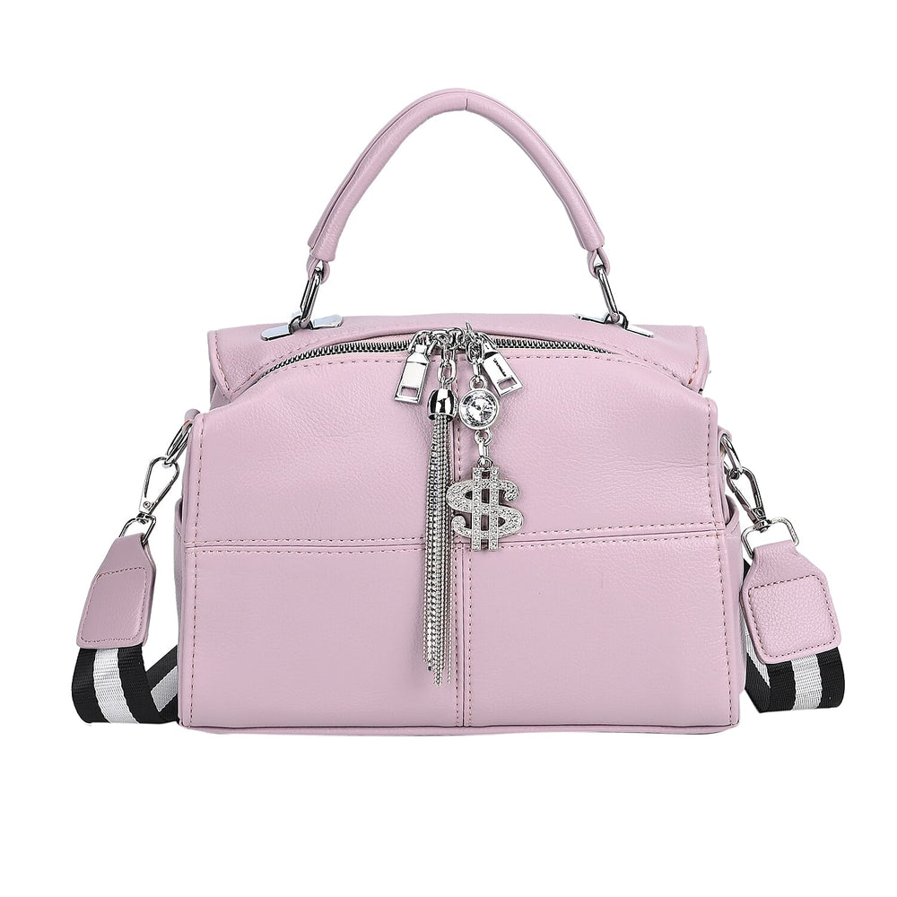 Leatherette Crossbody Bag with Tassel - Dollar Accessories - Lavender