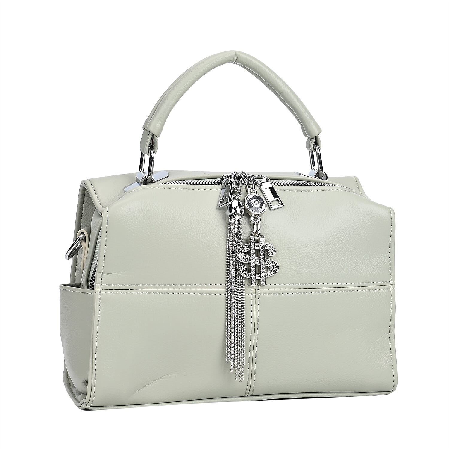 Leatherette Crossbody Bag with Tassel - Dollar Accessories - Olive
