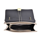 Solid Colour Shoulder Bag with Magnetic Lock - Khaki