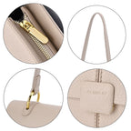 Solid Colour Shoulder Bag with Magnetic Lock - Khaki