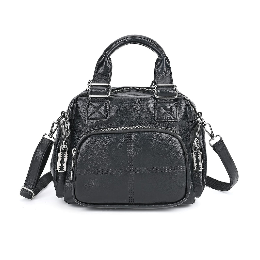 Solid Multi Pocket Crossbody Bag (Size 27x15x19 cm) - Black
