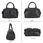 PU Patterned Crossbody Bag (Size 28x14x16 cm) - Black & Black