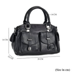 PU Patterned Crossbody Bag (Size 28x14x16 cm) - Black & Black
