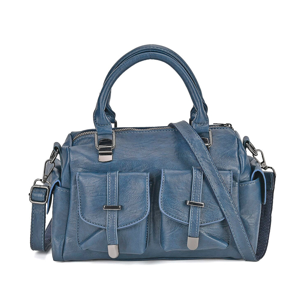 PU Patterned Crossbody Bag (Size 28x14x16 cm) - Blue & Black