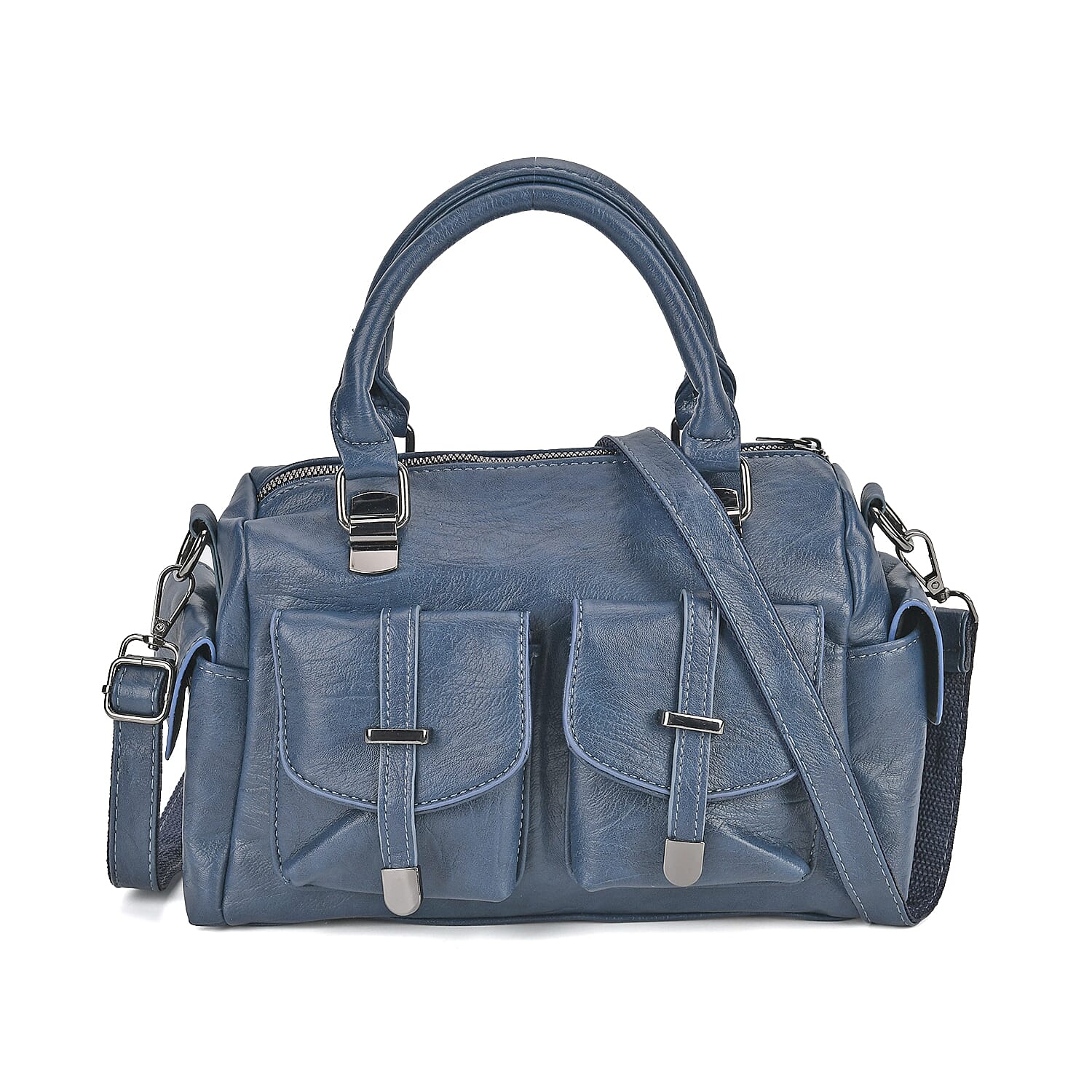 PU Patterned Crossbody Bag (Size 28x14x16 cm) - Blue & Black