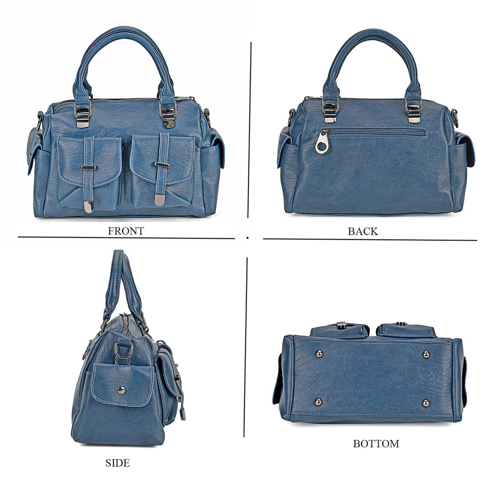 PU Patterned Crossbody Bag (Size 28x14x16 cm) - Blue & Black