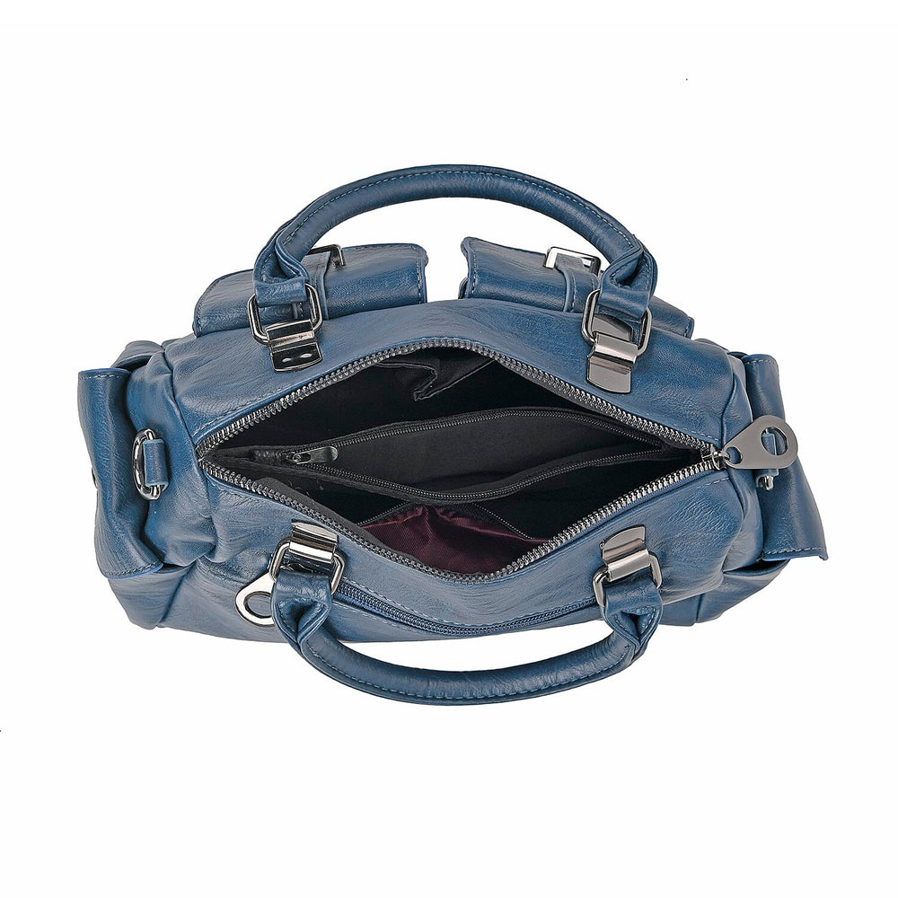 PU Patterned Crossbody Bag (Size 28x14x16 cm) - Blue & Black