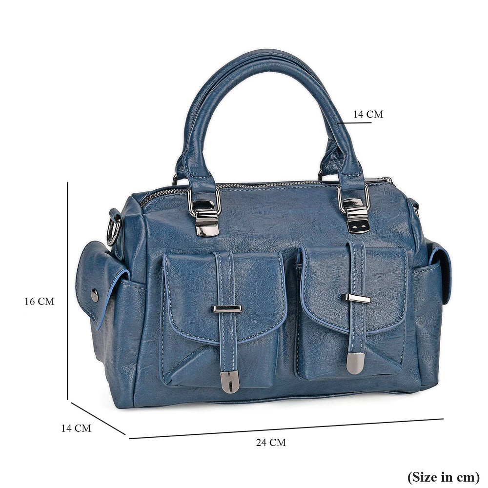 PU Patterned Crossbody Bag (Size 28x14x16 cm) - Blue & Black