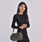 PU Patterned Crossbody Bag (Size 28x14x16 cm) - Green & Black