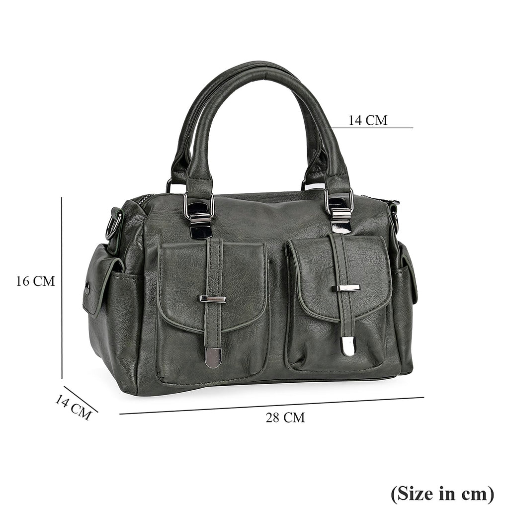 PU Patterned Crossbody Bag (Size 28x14x16 cm) - Green & Black
