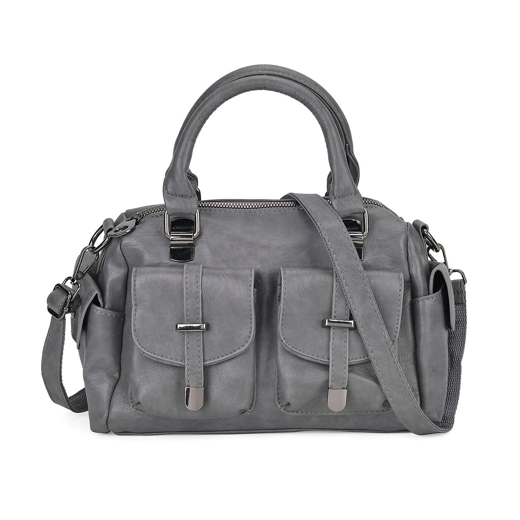 PU Patterned Crossbody Bag (Size 28x14x16 cm) - Grey & Black