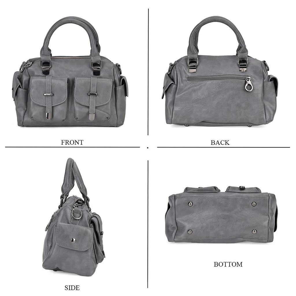 PU Patterned Crossbody Bag (Size 28x14x16 cm) - Grey & Black
