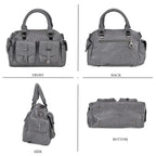 PU Patterned Crossbody Bag (Size 28x14x16 cm) - Grey & Black