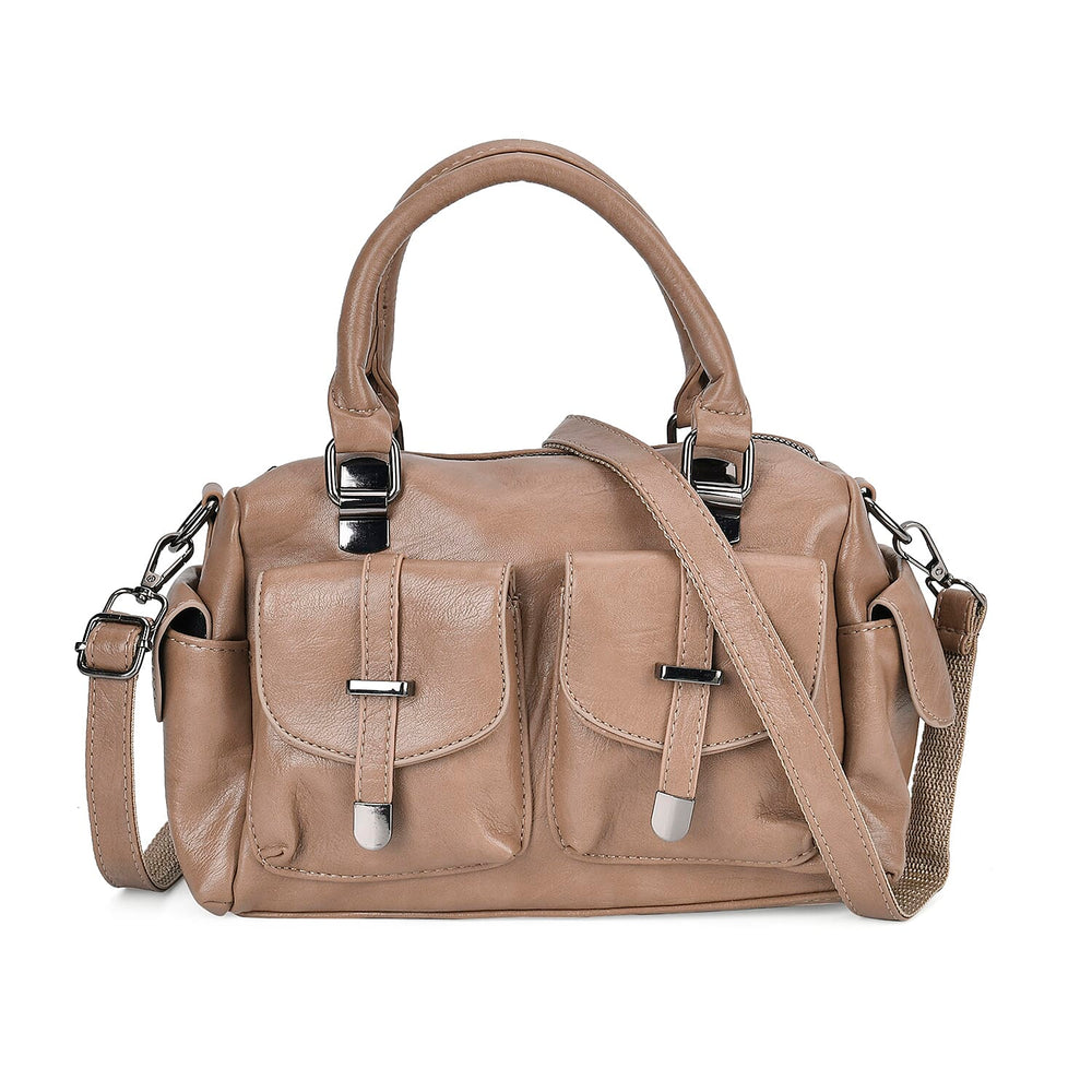 PU Patterned Crossbody Bag (Size 28x14x16 cm) - Khaki & Black