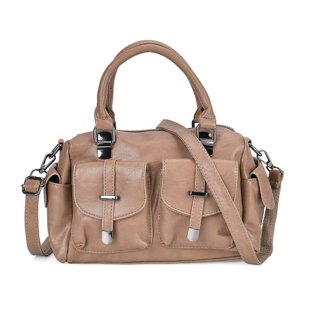 PU Patterned Crossbody Bag (Size 28x14x16 cm) - Khaki & Black