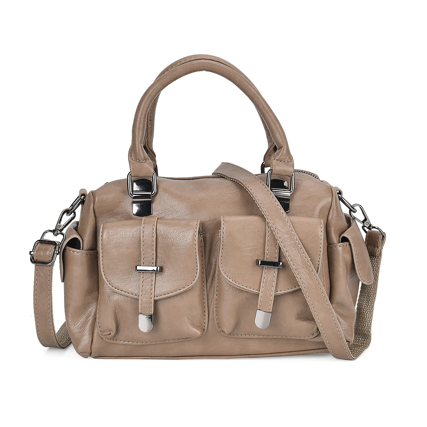 PU Patterned Crossbody Bag (Size 28x14x16 cm) - Khaki & Black