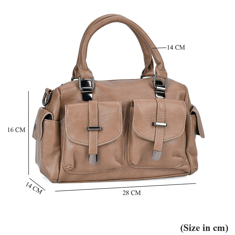 PU Patterned Crossbody Bag (Size 28x14x16 cm) - Khaki & Black