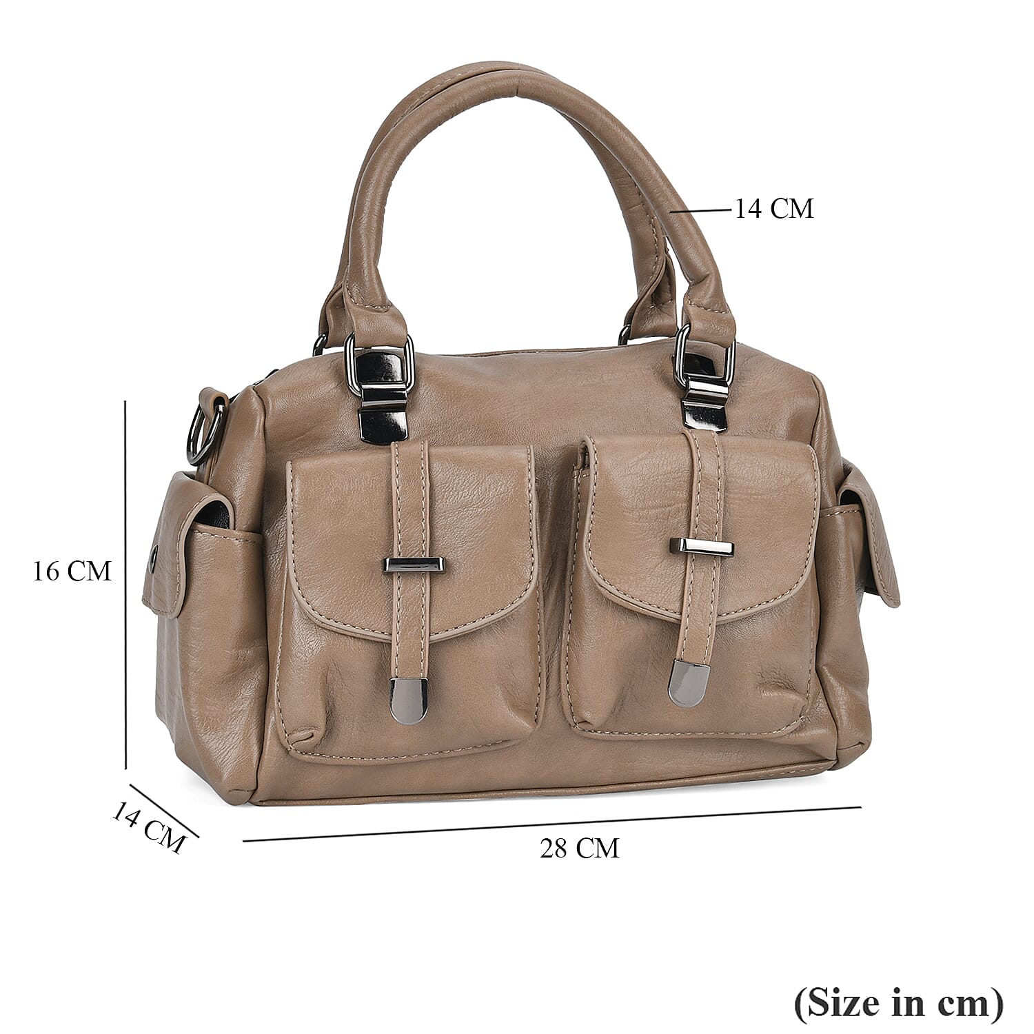 PU Patterned Crossbody Bag (Size 28x14x16 cm) - Khaki & Black