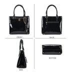 Leatherette Crossbody Bag with Handle Drop - Black