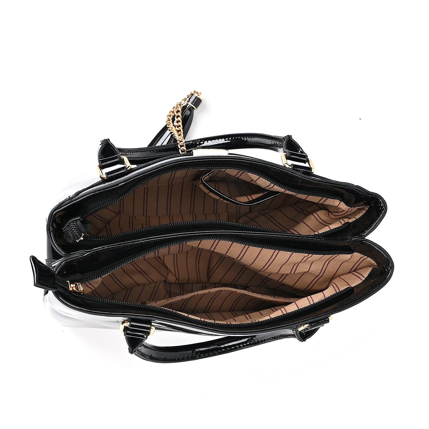 Leatherette Crossbody Bag with Handle Drop - Black