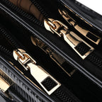Leatherette Crossbody Bag with Handle Drop - Black